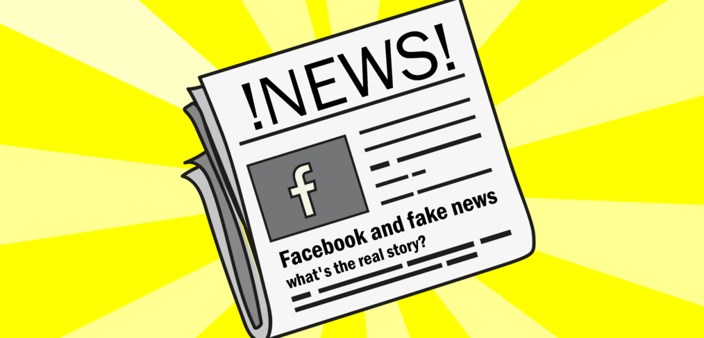 Newspaper illustration of Facebook news