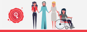 2D illustration of different types of Lebanese women to represent quota